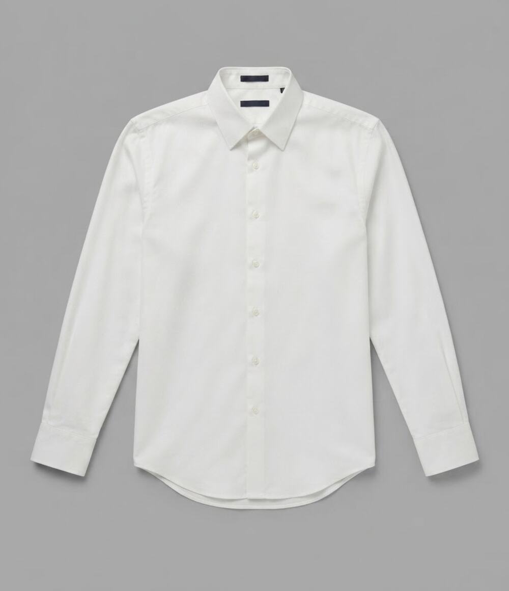 Mens White Dress Shirt Non-Iron 100% Cotton Trim Fit Long Sleeve 14.5 32-33